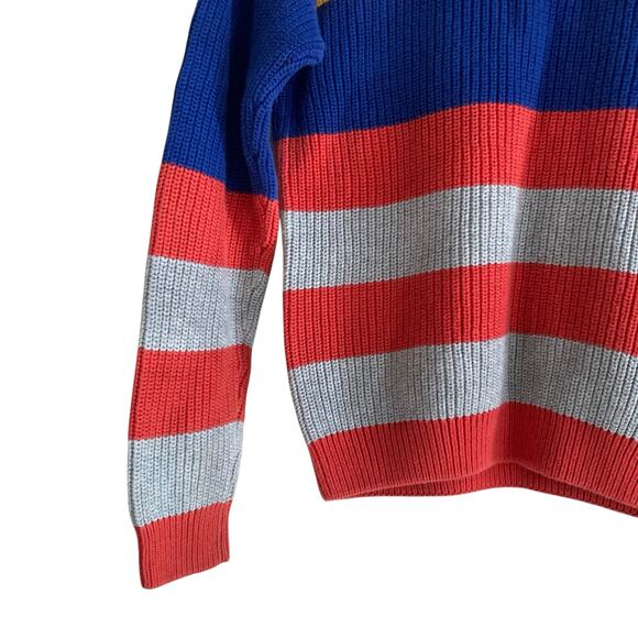 Kids Hanna Anderson Red Green Striped Cotton Knit Kidcore Colorful Sweater Sz 12 - Picture 12 of 16